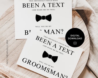 Digital Download Funny Groomsmen Proposal Card, Groomsman + Best Man Proposal Cards, INSTANT DOWNLOAD, Ready To Print