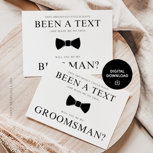 Digital Download Funny Groomsmen Proposal Card, Groomsman + Best Man Proposal Cards, INSTANT DOWNLOAD, Ready To Print