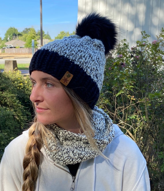 Hand Knit Merino Wool Beanie: Sassy Super Bulky Hat With  display picture 1