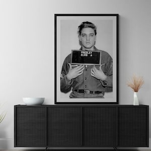Elvis Presley Mugshot - Large Print Wall Decor, Canvas or Print (Framed /Unframed and Mat/No Mat)