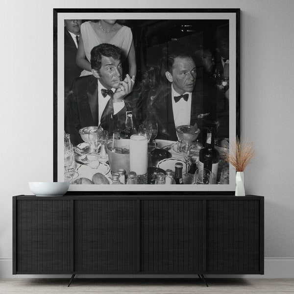 Frank Sinatra and Dean Martin - Large Print Wall Decor, Canvas or Print (Framed /Unframed and Mat/No Mat)