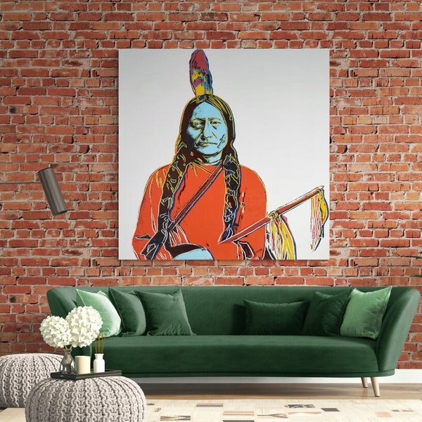 Sitting Bull | Warhol | Canvas Print- Wall Art Decor- Multiple Sizes