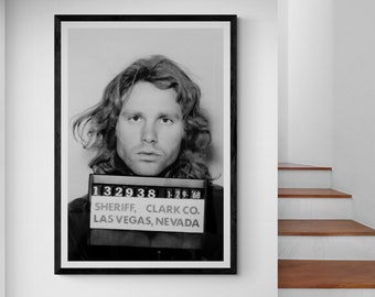 Digital Download: Mug Shot Poster Size Prints of Jim Morrison, Large Print Poster