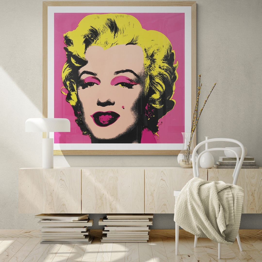 Marilyn Monroe in Pink Andy Warhol Pop Art Canvas or Large Poster Print ...