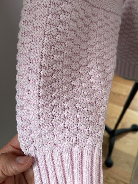 80s vintage long sleeve pink women cotton sweater… - image 9