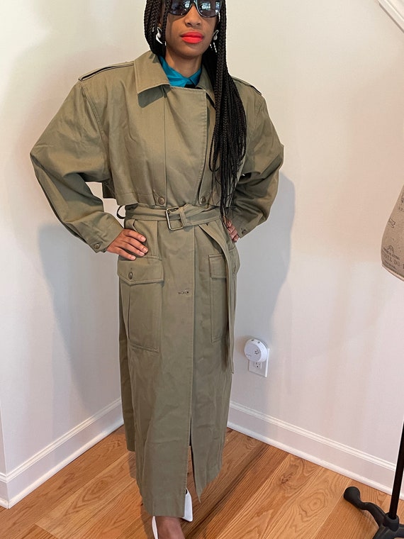 Vintage womens TOGETHER trench coat olive green/SZ