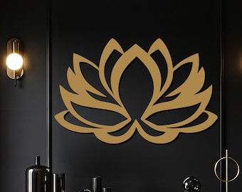 Lotus Flower Metal Wall Art, Mandala Zen Decor, Yoga Gift
