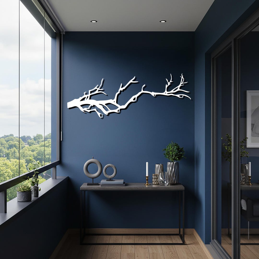 Metal Tree Branch Wall Art – Modern Nature Silhouette Decor - Etsy