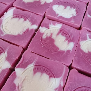 Goat Milk Strawberry Soap, Strawberrries &#39;N Cream Soap, Handmade milk soap, Palm Oil Free Soap, Moisturizing Goat Milk Soap, Nourishing soap