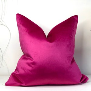 Cerise Pink Cushion Cover Pink Plush Velvet Pillow Cover Plain Solid Luxury Modern 16 17 18 20 22 24 26 Throw Pillow Etsy