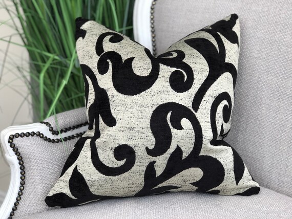 Cream and Black Cushion Cover Patterned Cushion Throw Pillow Covers Home Decor Etsy UK