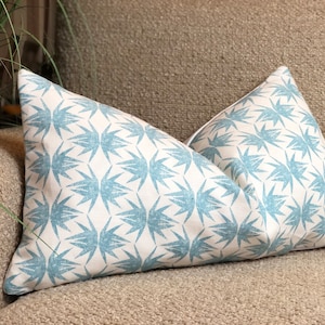 Zoe Glencross - blue and white cushion cover | costal pillow cover | rectangle cushions 12” x 22” | 30cm x 55cm |