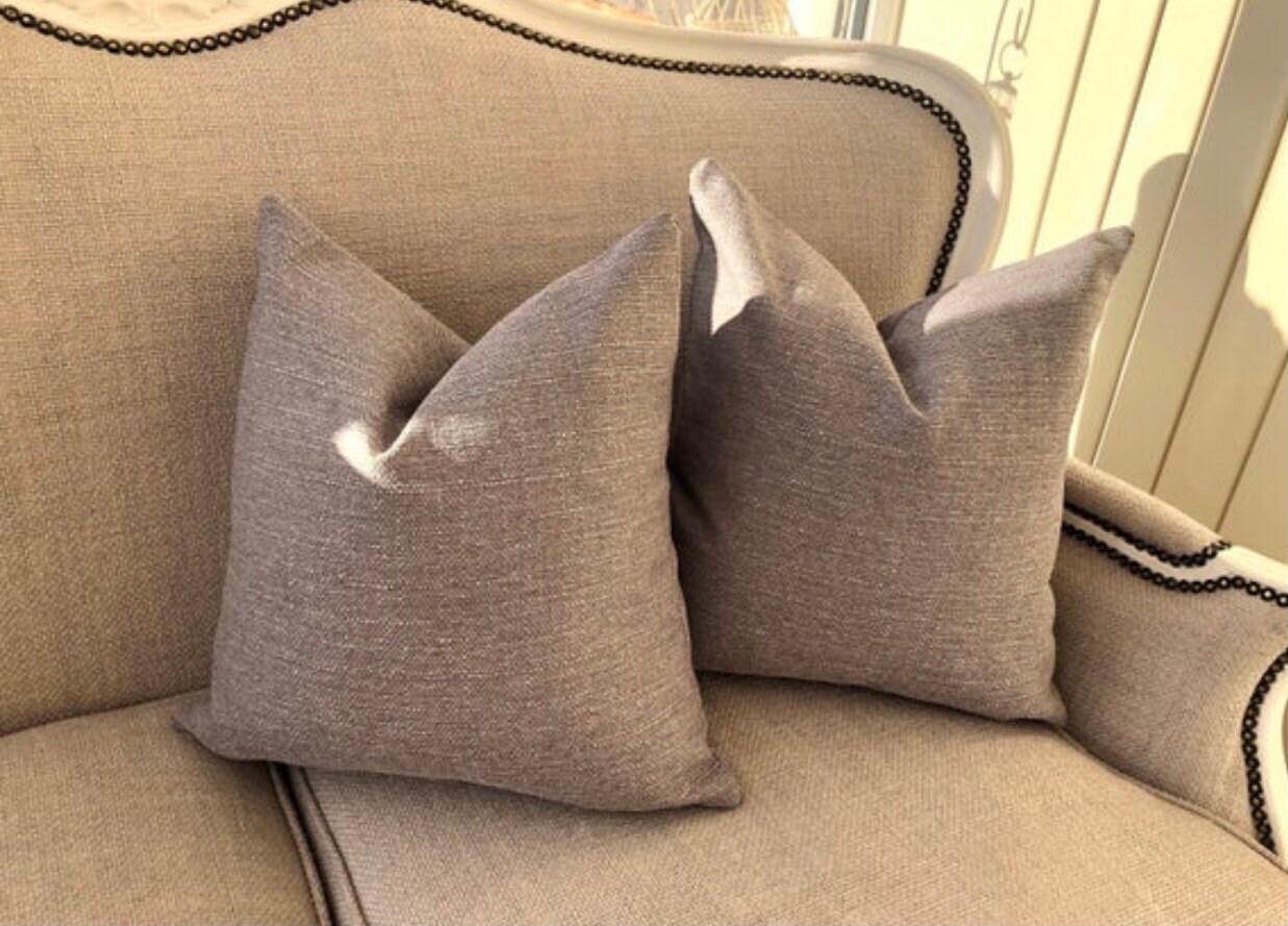 Textured Grey Cushion Cover 17 x 17 Square Pillow Cover Etsy