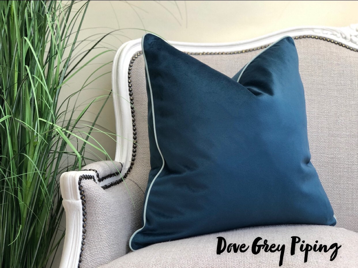 クッションカバー Cushion Cover navy line Navy/blue Cushion Cover With Piped Edge | 9 Piping Colour