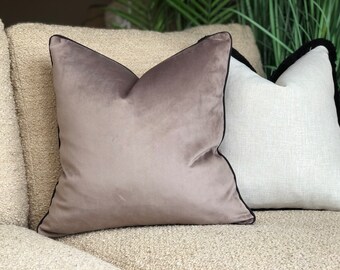 Brown pillow cover, mole brown cushion cover, luxury velvet pillows. 40x40, 45x45, 50x50, 55x55, 60x60, 65x65