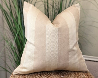 SALE - cream striped cushion cover  | cream/beige pillow cover | neutral cushions | neutral decor | modern farmhouse decor |