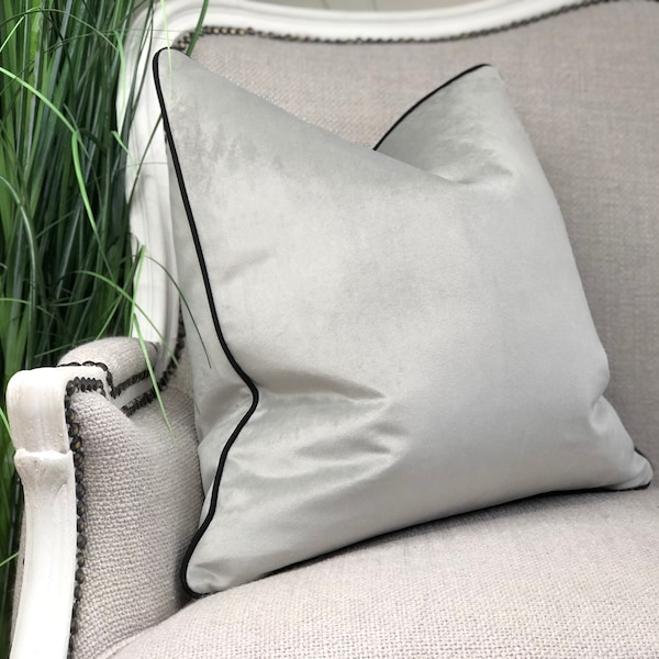 Black Luxury Piped Cushion Etsy