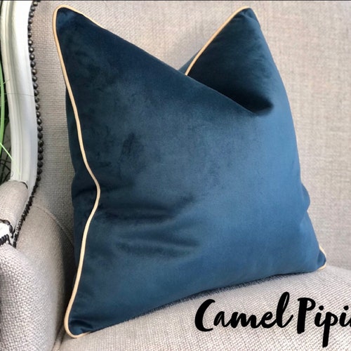 Luxury Velvet Navy Blue Cushion Cover Deep Blue Velvet Etsy