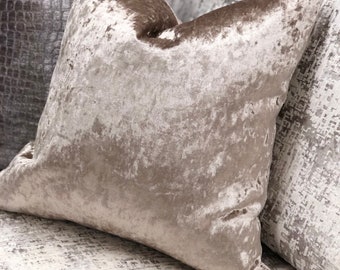 SALE - Crushed velvet | silver/blush pink cushion cover | blush pillow cover | luxury cushions | 18 x 18 | 45cm x 45cm |