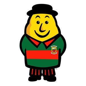 Herr Tayto | Herr Tayto Mayo l County Mayo GAA | Zeichen | Jahrgang | Geschenk | Kunst | Illustration | Zeichnung | Skizze | Irische Drucke | Irland | Irland |