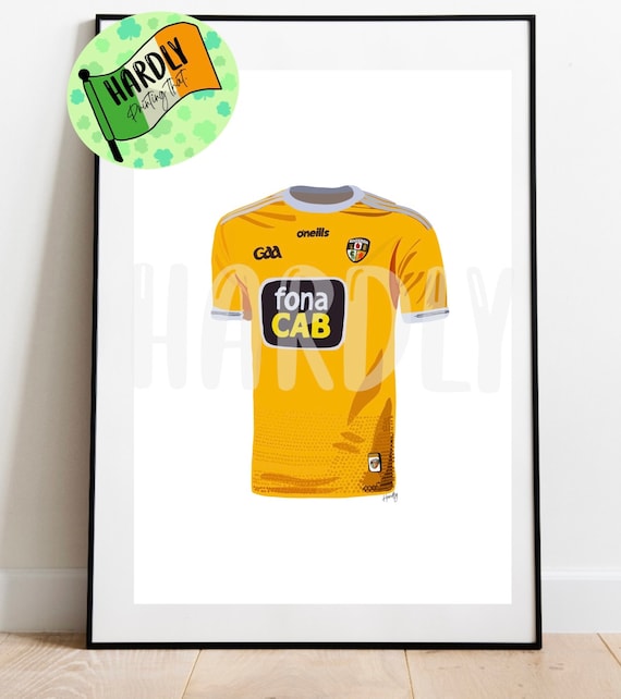County Antrim GAA Jersey Print Gift Art Illustration Drawing