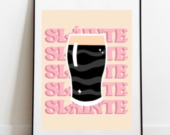 Guinness | Slainte | Art | Gift | Illustration | Cocktail | Shot | Drawing | Sketch | Irish | Prints | Irish | Eire