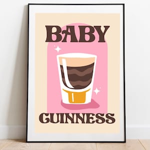 Baby Guinness | Kunst | Geschenk | Illustration | Cocktail | Aufnahme | Zeichnung | Skizze | irisch | Drucke | irisch | Eire