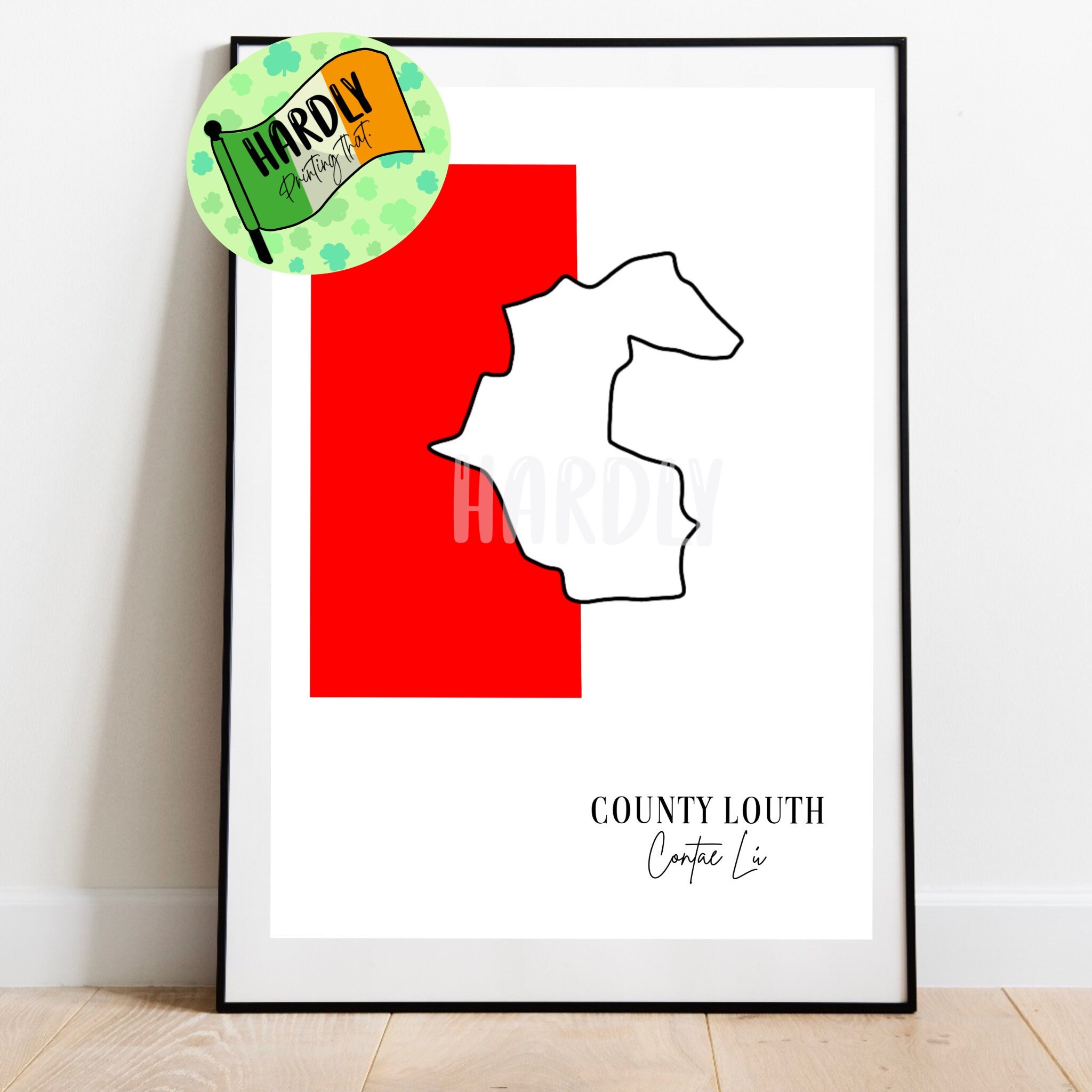 County Louth Lú Map Print Minimalist Gift Art Illustration Drawing Sketch Irish Ireland County Outline Map Line Drawing