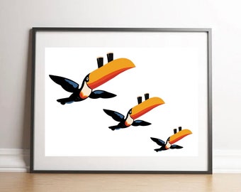 Guinness Toucan | Sign | Vintage | Gift | Art | Illustration | Drawing | Sketch | Irish Prints | Ireland | Eire |
