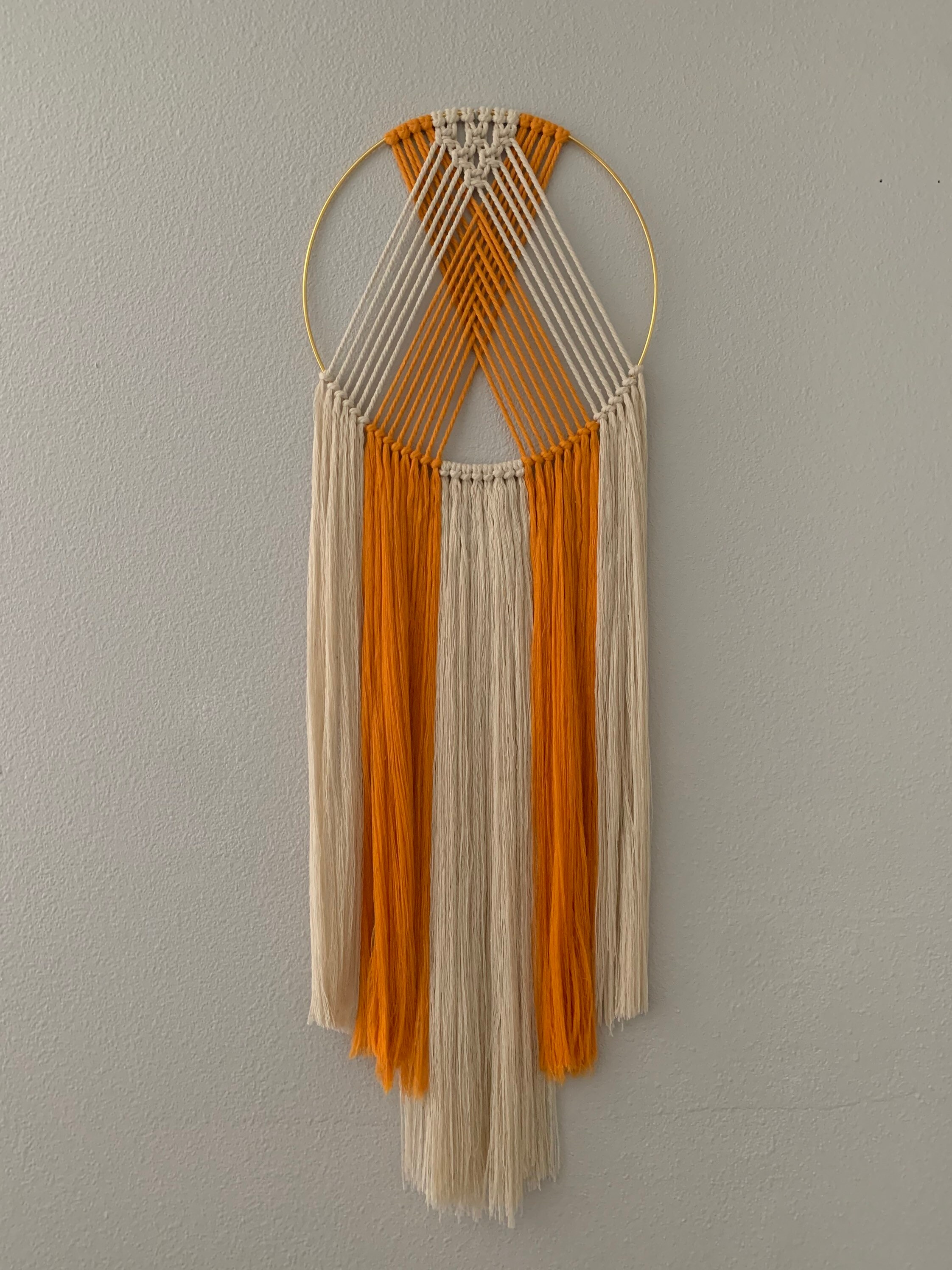 Macrame 10in Gold Circle Wall Hanging Etsy
