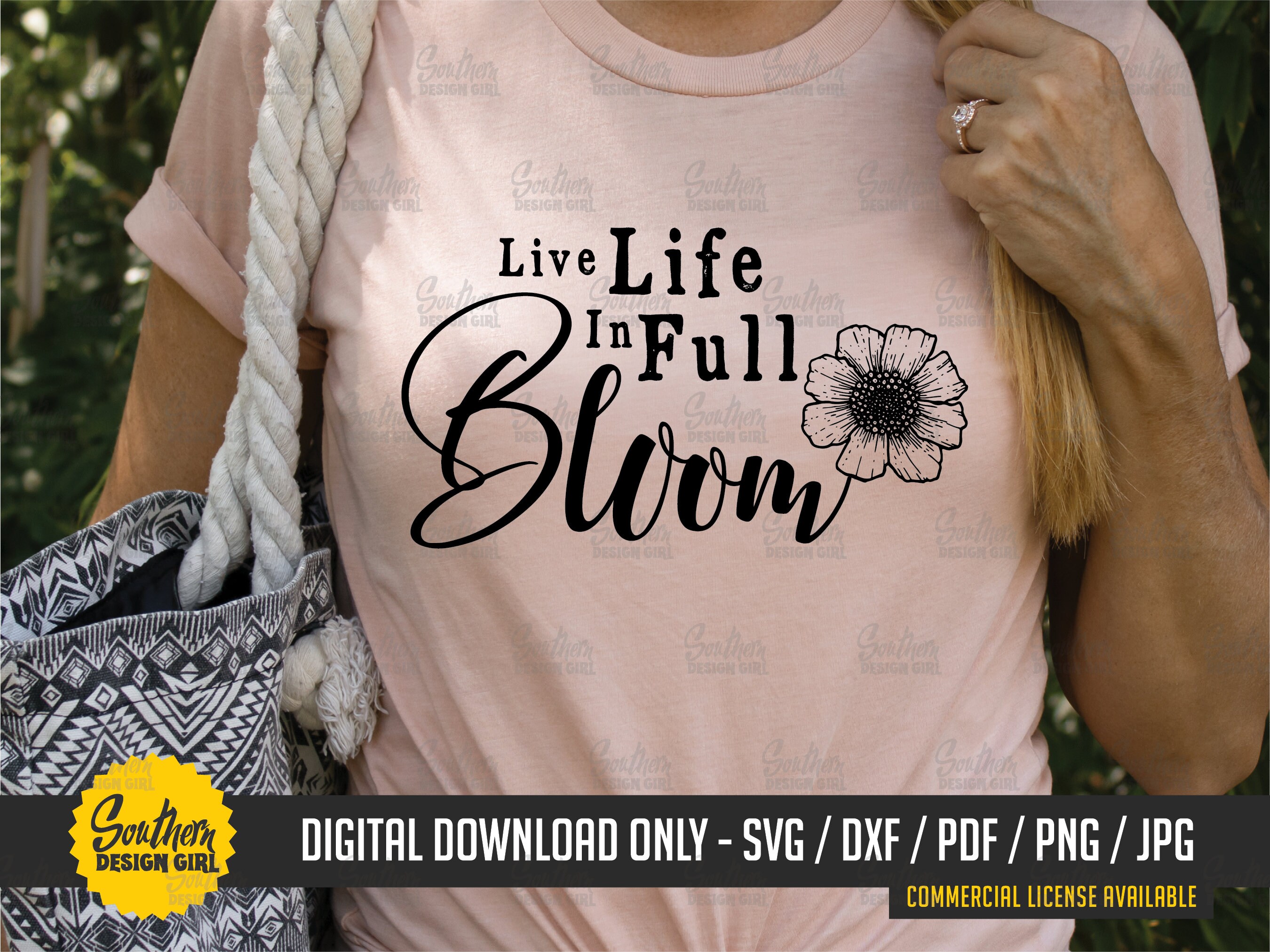 Spring Svg Live Life in Full Bloom Svg flower Svg easter - Etsy
