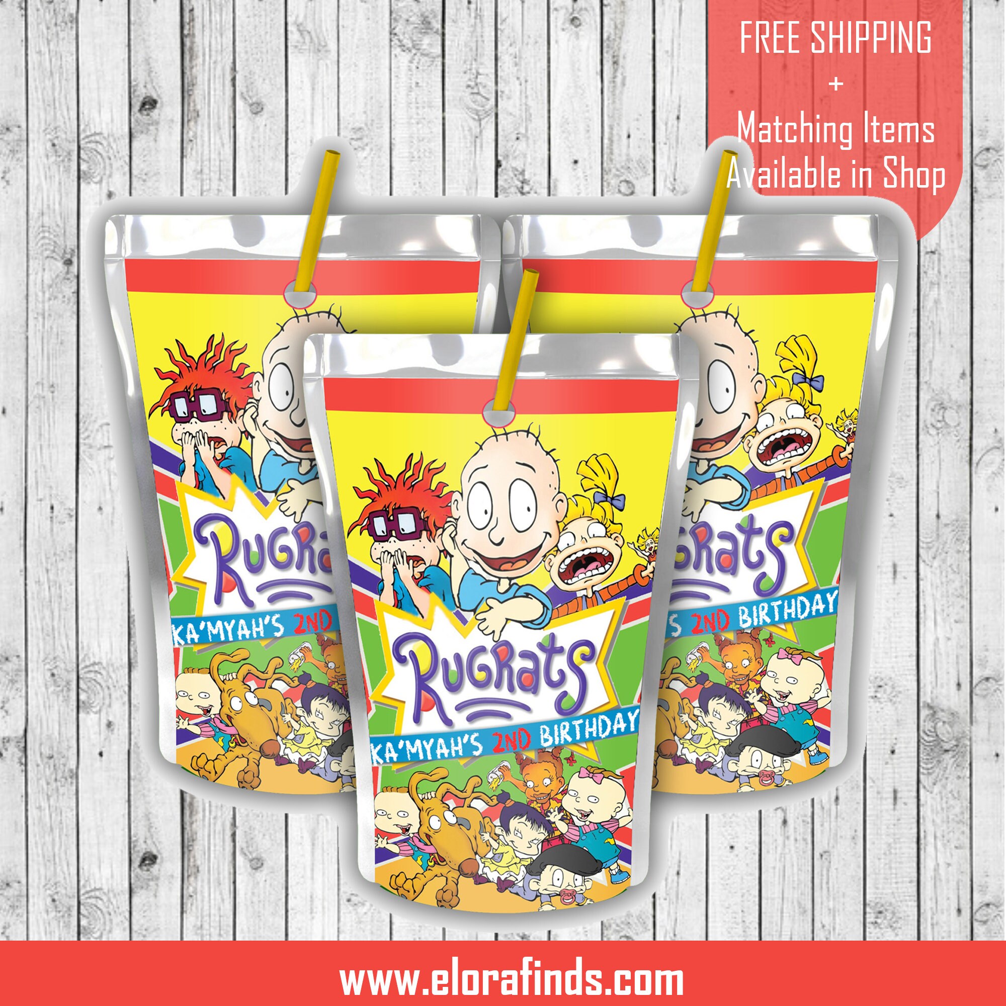 Paper Rugrats Rugrats Birthday Printables 12 Personalized Rugrats ...