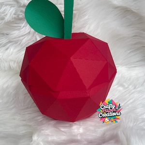 Caja de manzana de papel 3D, caja de regalo decorativa