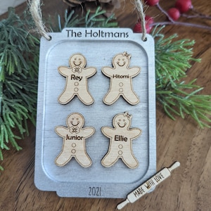 Gingerbread Cookie Sheet Family Ornament, Personalized
