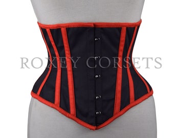 Heavy Duty Underbust Costume Corset , Waist Trainer Steel Boned Waspie Corset