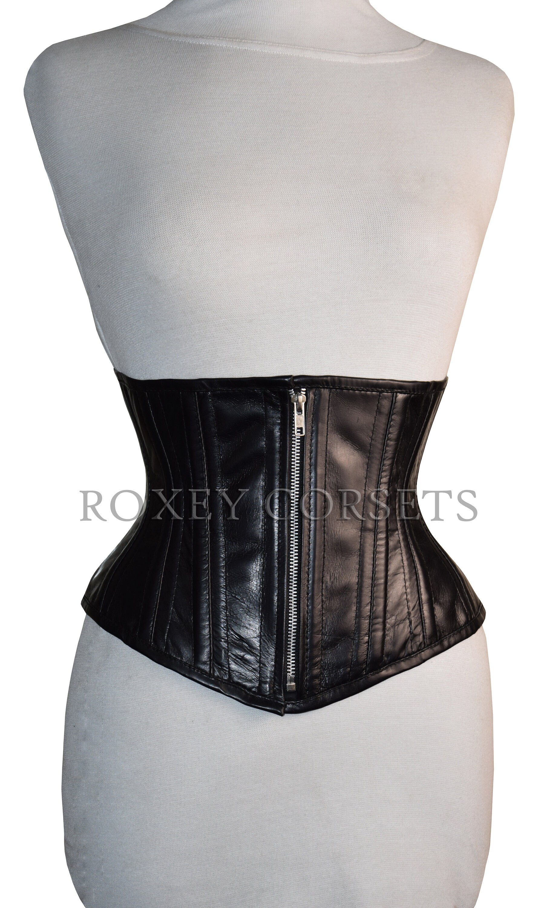 Double row steel boned authentic underbust brocade corset with