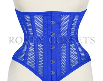 Heavy Duty Costume Mesh Steel Boned Mesh Corset , Waist Trainer Waspie Cincher Multi Colour Underbust Corset