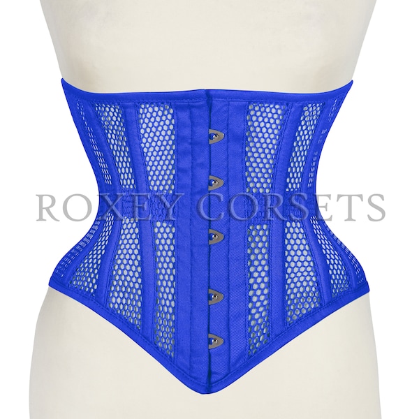 Heavy Duty Costume Mesh Steel Boned Mesh Corset , Waist Trainer Waspie Cincher Multi Colour Underbust Corset