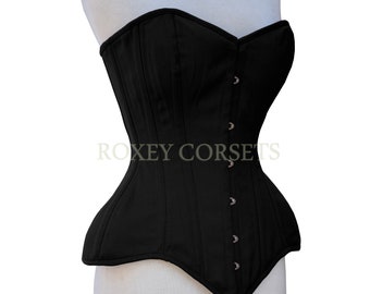 Overbust Cotton Corset Waist Trainer Steel Boned Corset All Colors Available Cotton Corset