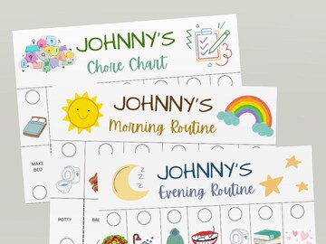 Kids Flip Routine Chart Editable Printable, Morning Evening Bedtime Flip Chart, Visual Schedule For kids Toddler Chore Chart Canva PDF