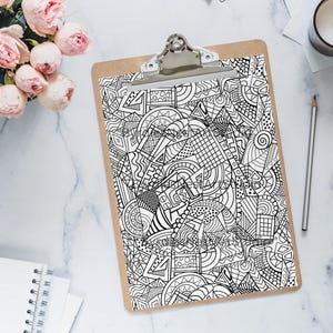 ゼンタングルパターンの塗り絵、スタイルの塗り絵、幾何学模様、印刷可能な塗り絵、認知症アクティビティ、セルフケアボックスアイテム