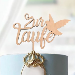 Cake topper, cake topper for baptism, with possible personalization by name and/or date