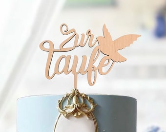 Torten Topper, Cake Topper Zur Taufe, mit möglicher Personalisierung durch Name und/oder Datum