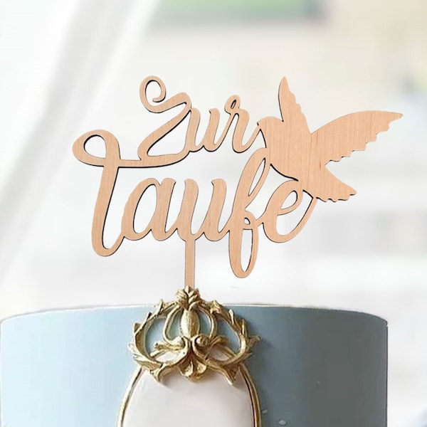 Torten Topper, Cake Topper Zur Taufe, mit möglicher Personalisierung durch Name und/oder Datum