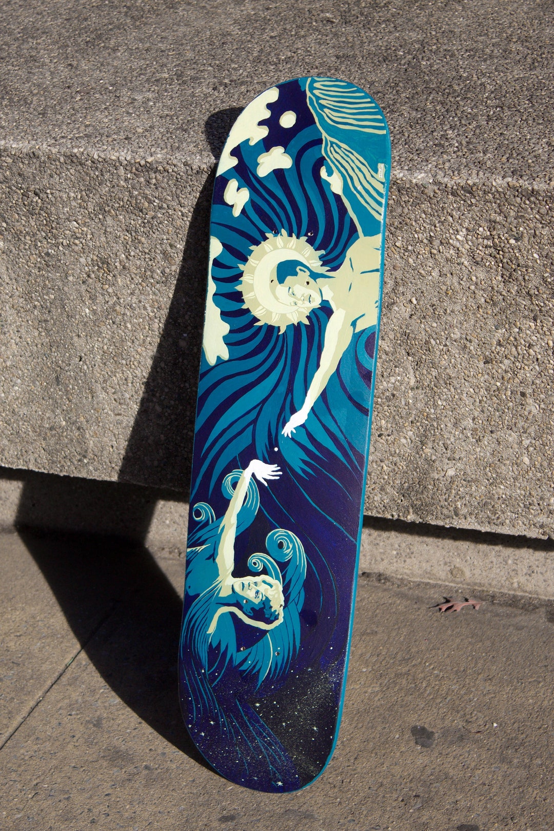 Handpainted Wooden Skateboard Deck Original Painting on 8.0 Deck Etsy