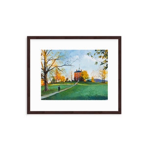 Signed Limited Edition Art Print: West College (Various Sizes, New England autumn leaves, fall foliage, mountains, Williams College)