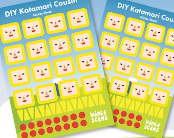 DIY Katamari Cousin Sticker Bogen