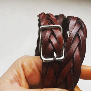 Braided leather belt