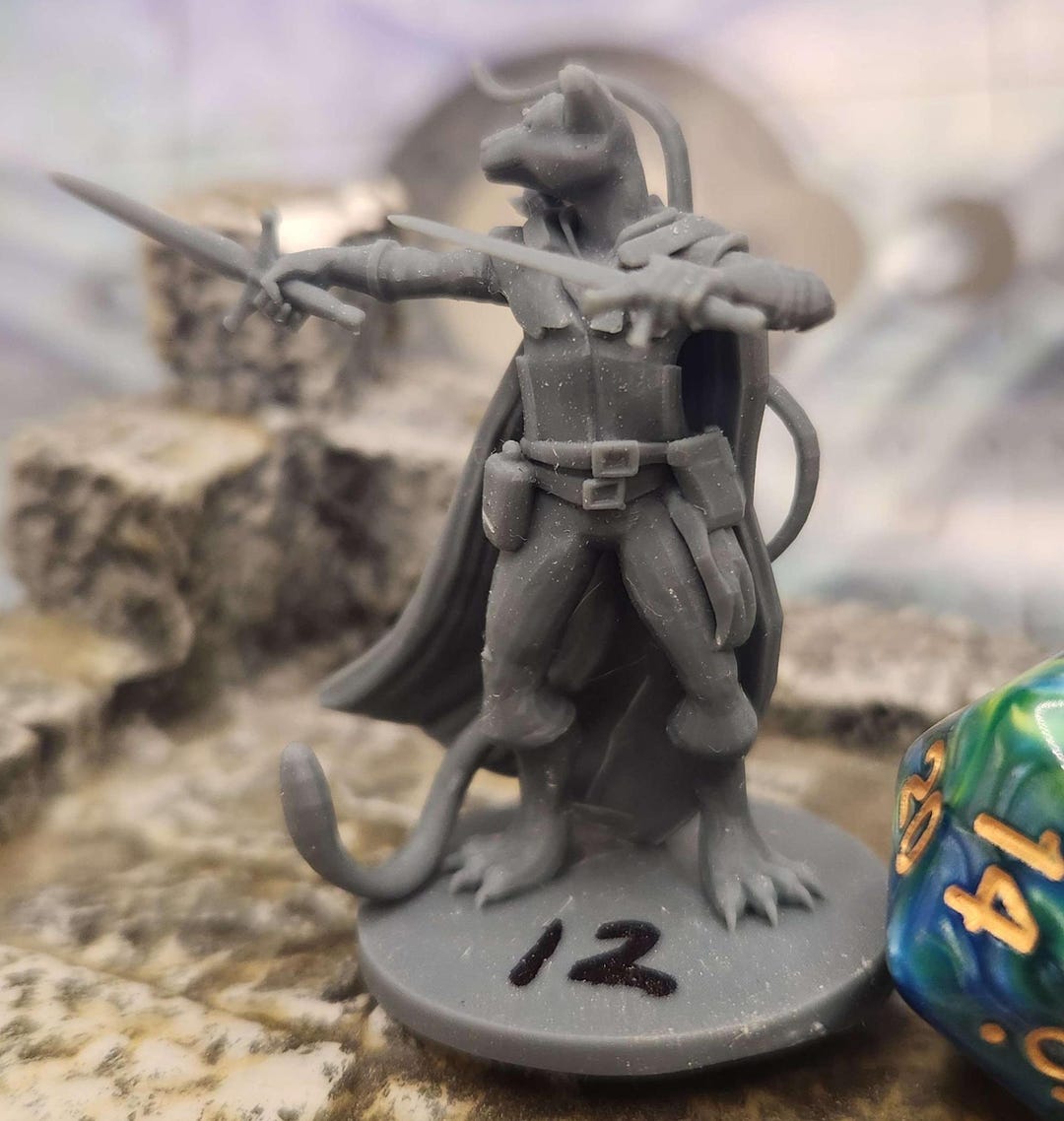 Catfolk Archer Ranger Two Swords - 3D Printed Hand Painted Customizable ...