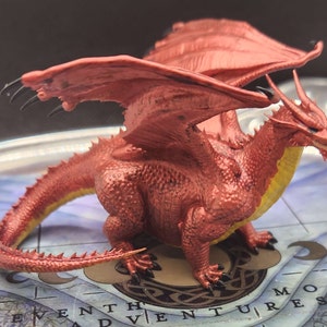 3D Resin Printed Red Dragon Miniature - Hand Painted or Primed